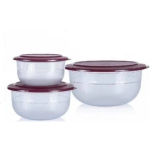 3'lü Bordo Kristalin Set