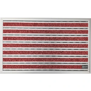 Halı Üst Yüzeyli Alüminyum Ince Seri Kırmızı Paspas 40 x 70 cm