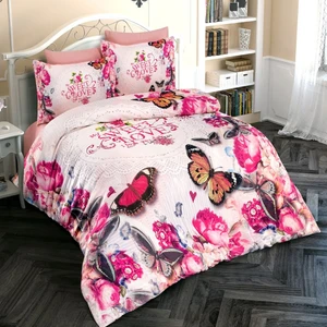 Butterfly 2 3D Pamuk Saten Çift Kişilik Nevresim Takımı