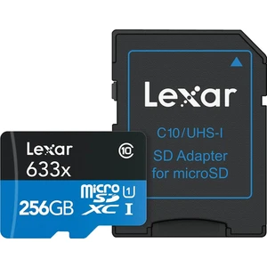 256GB 633X 4K Micro Sd Hafıza Kartı + Adaptör (100MB/S) LXR256GB633X
