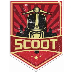 Sticker Atölyesi Vespa - Scooter Sticker - 14193 Renkli 12 x 9 cm