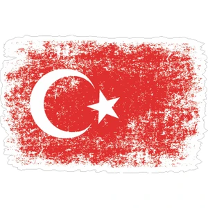 Sticker Atölyesi Eskitme Türk Bayrağı Sticker - 18074 Renkli 8 x12 cm
