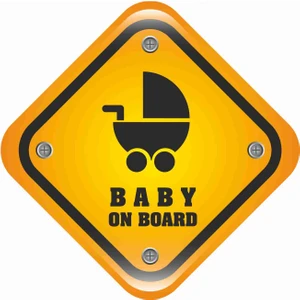 Sticker Atölyesi Baby On Board Sticker - 21016 Renkli 10 x 10 cm