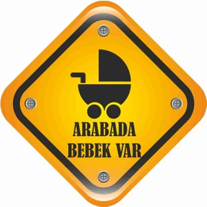 Sticker Atölyesi Arabada Bebek Var Sticker - 21017 Renkli 12 x 12 cm