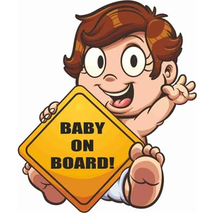 Sticker Atölyesi Baby On Board Sticker - 21018 Renkli 12 x 10 cm