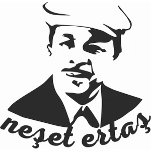 Sticker Atölyesi Neşet Ertaş Sticker - 19083 Siyah 15 x 15 cm