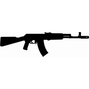 Sticker Atölyesi AK 47-Kalaşnikof-Tüfek-Gun-Silüet Sticker - 20582-1 Siyah 3 x 10 cm