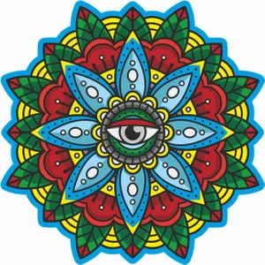 Sticker Atölyesi Mandala Sticker - 20601 Renkli 8 x 8 cm