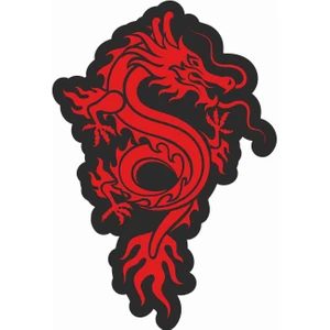 Sticker Atölyesi Kırmızı Siyah Ejderha - Dragon Sticker - 20612 Renkli 10 x 7 cm