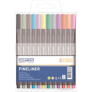 Fineliner Kalem 0,4 Mm - Pvc Blister -Üçgen-12 Renk