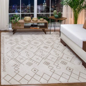Galaksi Home  Modern Halı Geometrik Desenli Halı Salon Oturma Odası Halısı 4m2 F032A