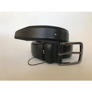 Siyah Lüks Deri Klasik, Kumaş Kemer 3.5 cm