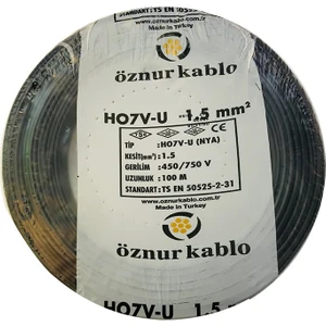 1,5 Mm Nya Kablo - 100 Metre Siyah