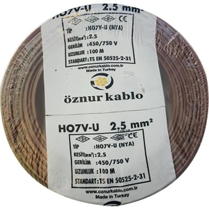 2,5 Mm Nya Kablo - 100 Metre Kahverengi