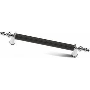 Kumru Mat Siyah Krom Lüks Mobilya Dolap Çekmece Kulp 160 Mm