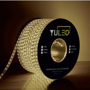 3 Çipli Dış-İç Mekan Silikonlu Şerit Led 220V - Volt 10 Metre + 1 Güç Fişi -Double Pcb Gün Işığ