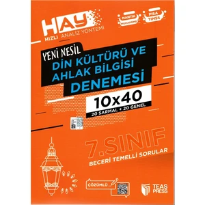 Teas Press Yayınları Teas Press 7. Sınıf Yeni Nesil Din Kültürü Denemesi 40 Adet