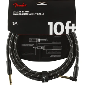 Deluxe Series Instrument Cable Black Tweed Açılı - 3 Metre Enstrüman Kablosu