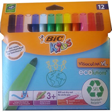 Bic Kids Visacolor Xl Ecolutions Jumbo Keçeli Kalem 12'li Fiyatı