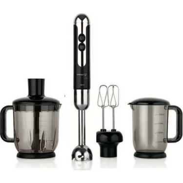Korkmaz Mia Çoklu Set Blender 850W 1,8 Lt Doğrama Karıştırma Çırpma Öğütme Özellikli Siyah