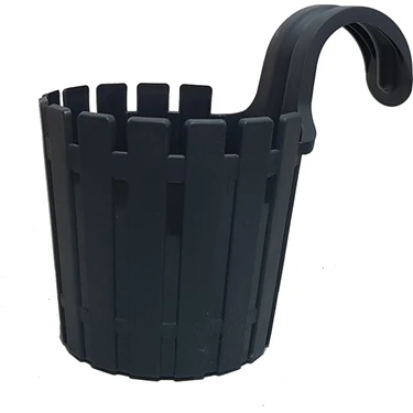 Poliwork Askılı Çit Yuvarlak Saksı 1,5 Lt – 15,5 cm Korkuluk Tipi Balkon