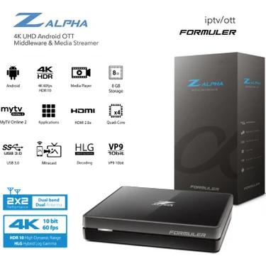 Formuler Z ALPHA UHD 4K Box, Android TV-Box, Svart, 9.4 x 9.4 x 1.8 cm, 15  w : : Elektronik