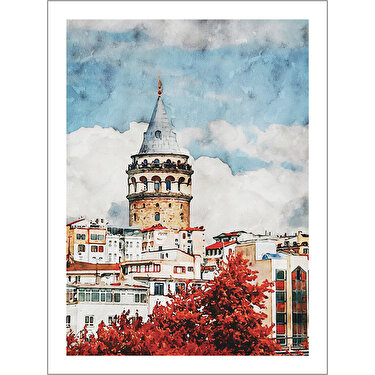 Life Art Istanbul Galata Kulesi Suluboya Tablo 30 X 40 Fiyati