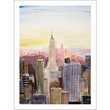 Life Art Amerika New York Suluboya Tablo 30 X 40 Cm Fiyati