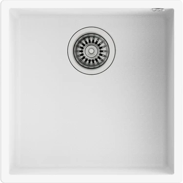 Teka SQUARE 40.40 TG ARTIC WHITE Tezgahaltı Granit Eviye Beyaz 40 cm