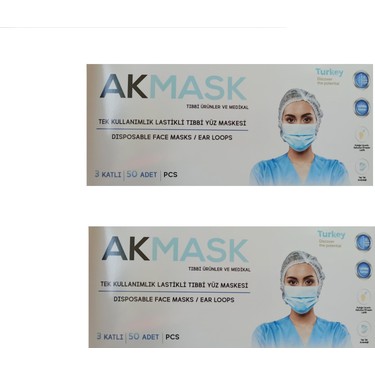 Ak Mask Tek Kullanimlik 3 Katli Telli Cerrahi Maske 50 Adet Fiyati
