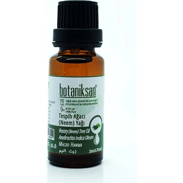 Botaniksan Tesbih Ağacı Neem Yağı 20 ml Soğuk Sıkım Saf 