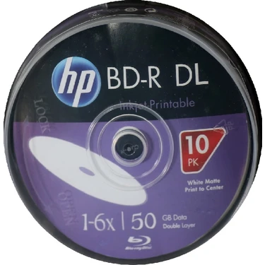 Hp Blu-Ray Bd-R 6x 50GB 10LU Cake Box Prıntable Baskı Yapılabilir Blu-Ray