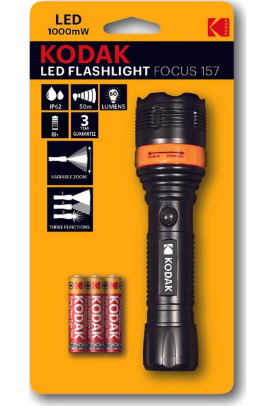 Kodak LED Active 10 LED El Feneri-3 Adet Pil Hediyeli
