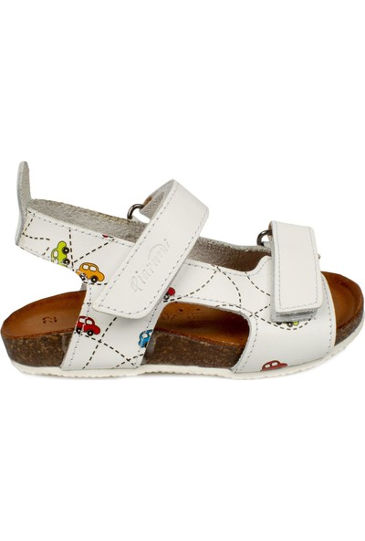 Piarmoni Msm Trend Sandals 2096 Deri Beyaz Çocuk Sandalet