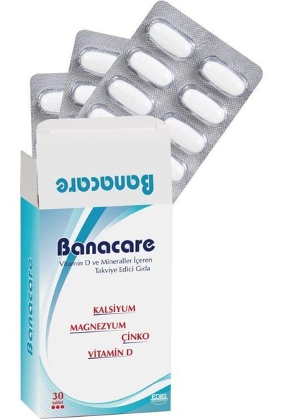 Banacare Vitamin D - Mineraller 30 Tablet