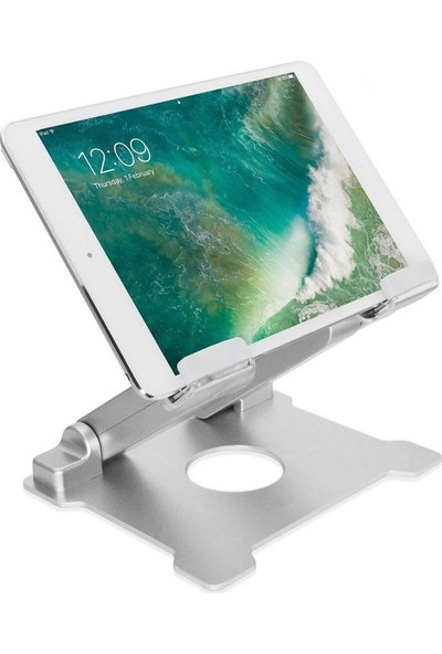 iDock T27 Alüminyum Büyük Ağır ve Stabil iPad Tablet Standı - Gümüş Renk