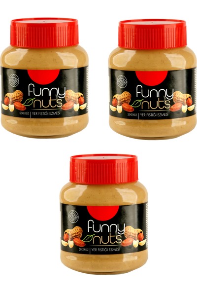 Funny Nuts Şekersiz Yer Fıstığı Ezmesi 3'lü - 960 gr
