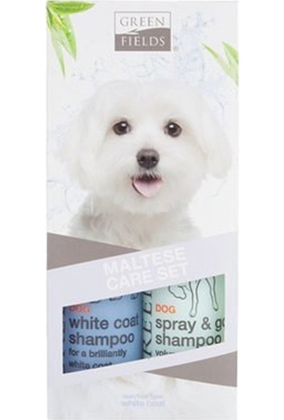 Green Fields Maltese Beyaz Tüylü Köpek Şampuanı ve Tüy Bakım Seti 2 x 250 ml