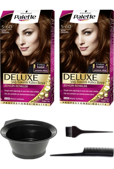 Schwarzkopf 2’li Palette Deluxe 5-60 Sıcak Çikolata Saç Boyası ve Saç Boyama Seti