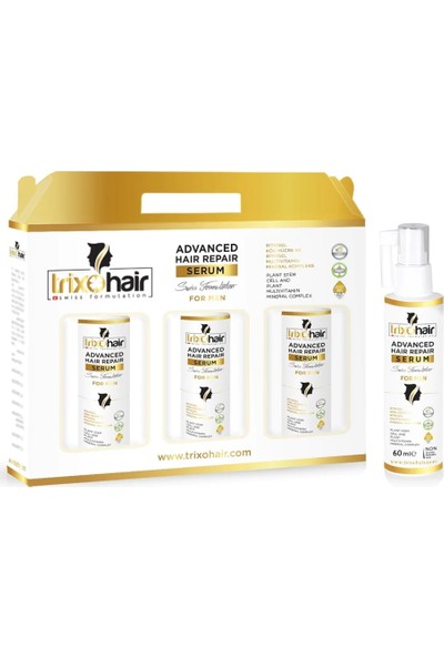 Trixohair Saç Dökülmesine Karşı Saç Bakım Serumu Erkekler İçin 60 ml X3 Adet