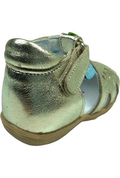 Perlina İlk Adım Kız Çocuk Dore Rugan Bilekten Cirtli Deri Ayakkabı