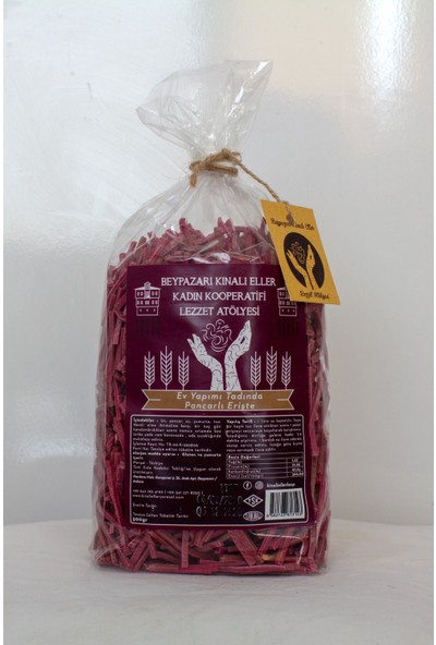 Kınalı Eller Kadın Kooperatifi Beypazarı Pancarlı Erişte Makarnası 500GR.