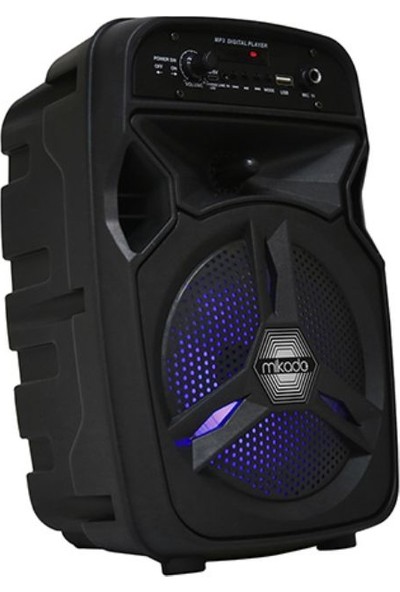 Mikado MD-814KP 15W 3.7V 1200 mAh Siyah Kablolu Mikrofon AUX /USB/TF/Bluetooth LED Işıklı Speaker