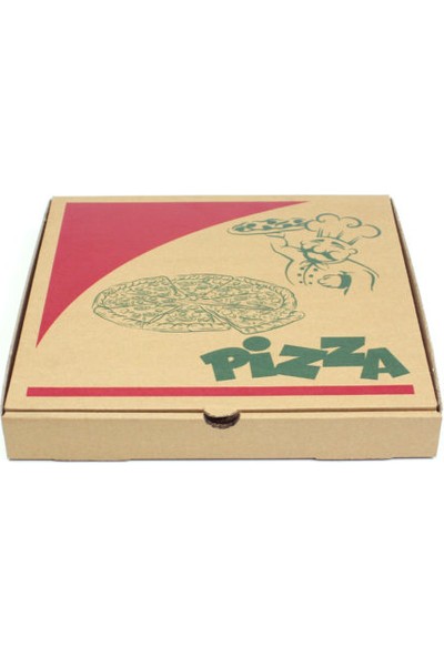 Unipak Baskılı Pizza Kutusu 23,5 x 23,5 x 3 cm Kraft 100'lü