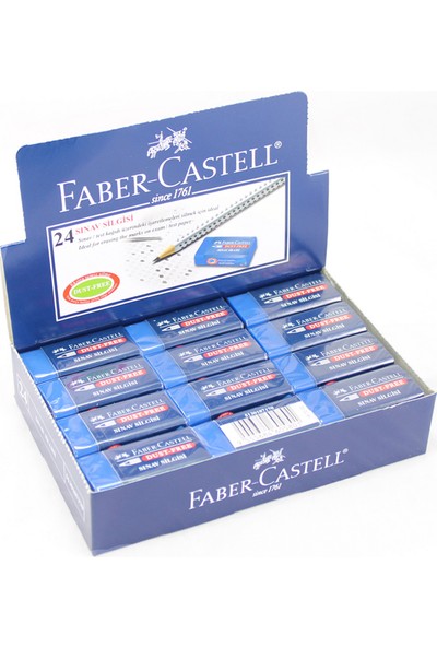 Faber-Castell No:24 Orta Boy Mavi Sınav Silgisi 24'lü