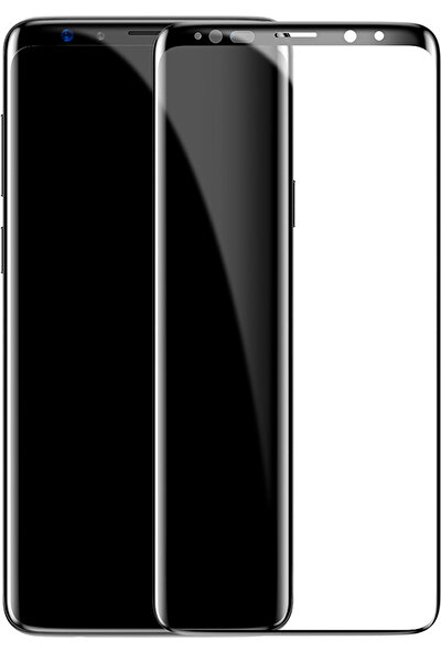 Baseus Samsung Galaxy S9 0.3 mm 3D Kavisli Tam Kaplayan Cam Ekran Koruyucu Siyah