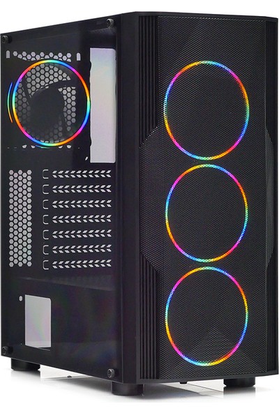 Dark Diamond PRO Mesh 4x12cm FRGB Fan, Full Akrilik Yan Panel, USB 3.0 Bilgisayar Kasası (DKCHDIAMONDPROMS))