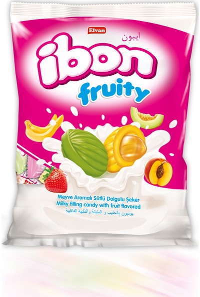 Elvan Ibon Sütlü Meyveli Şeker 1000 gr (1 Silindir Kutu)