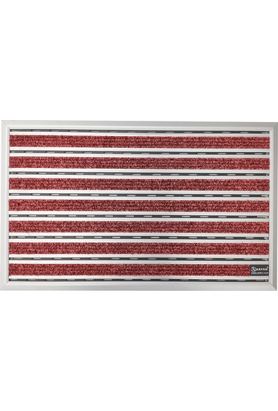 Arfen Halı Üst Yüzeyli Alüminyum Ince Seri Kırmızı Paspas 40 x 70 cm