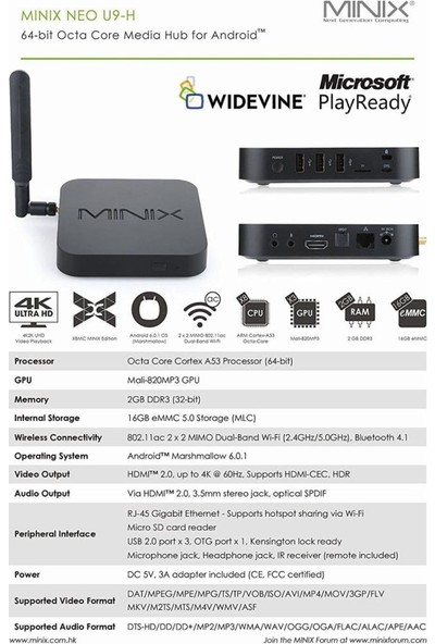 Mınıx Neo U9-H + Mınıx Neo A3, 64 Bit Sekiz Çekirdekli Medya Merkezi